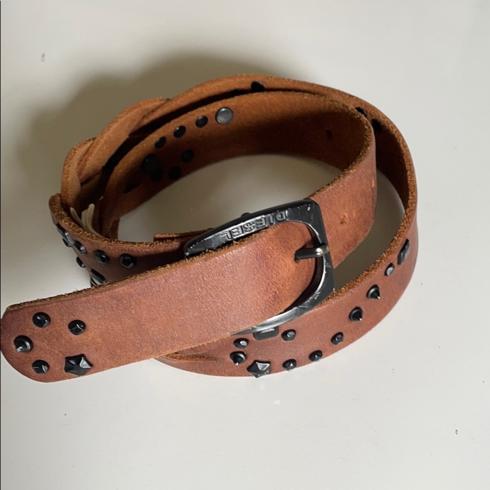 Diesel brown leather belt 🎁
